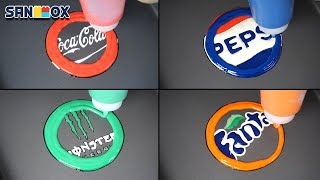 Beverage Logos Pancake art - Coca Cola, Pepsi, Monster, Fanta
