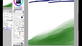 Как нарисовать горы и небо в Paint Tool Sai