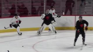Gotta See It: Auston Matthews flies during Team North America drills