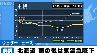 北海道 雨の後は気温急降下