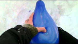 Popping balloons outside