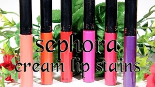 Sephora Cream Lip Stains Swatches on Brown Skin