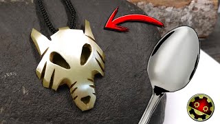 COMO HACER COLGANTE DE LOBO METAL CUCHARA CARVING