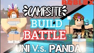 Campsite BUILD BATTLE (Uni V.S. Panda) NEW BLOXBURG UPDATE
