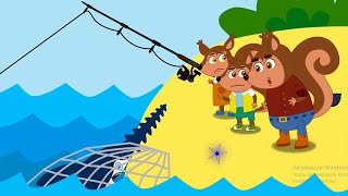 Familia de ardillas Nueva Temporada - Pesca - Capitulos completos nuevos para niños #152