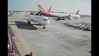 Столкновение двух самолетов в аэропорту Стамбула попало на видео