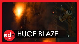 Shocking Footage of Huge Blaze Engulfing 48-Story Residential Building in United Arab Emirates