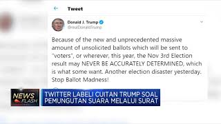 Twitter Labeli Cuitan Trump "Menyesatkan"