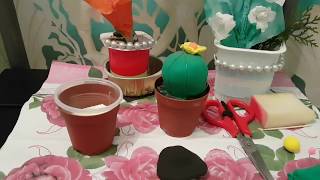 КАКТ  СДЕЛАТЬ  КАКТУС ИЗ    ПОЛИМЕРНОЙ    ГЛИНЫ HANDMADE