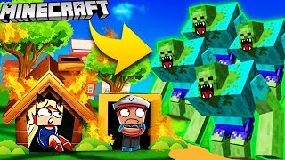 ? BAZA VS MUTANT ZOMBIE - MINECRAFT TSUNAMI CHALLENGE | Vito VS Bella