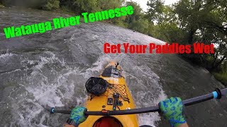 Kayaking The Watauga River With The Wilbur Dam Releasing Water