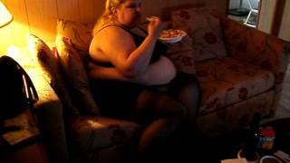 Bbw Cynthia Stuffing Herself With Food