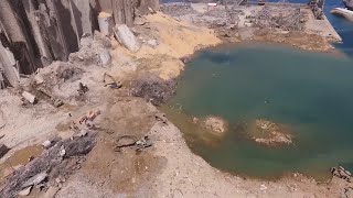 Эпицентр взрыва в порту Бейрута засняли с беспилотника — видео