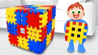 Super Babies Playing with Toy Blocks