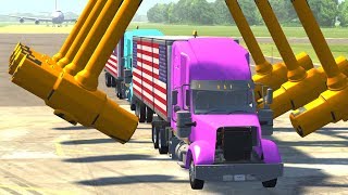 BeamNG drive Crashes - Extreme Destruction with Giant Hammers