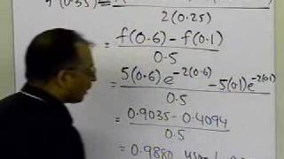 Richardson's Extrapolation Formula for Differentiation: Example