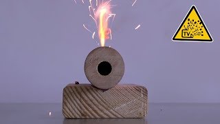 Испытания деревянной пушки (неудача)