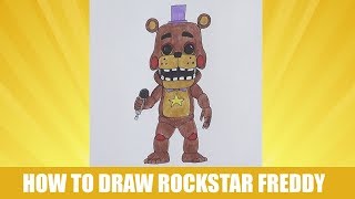 How to draw Rockstar Freddy, FNAF, Как нарисовать Рокстар Фредди, ФНАФ