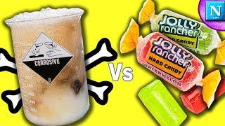 Jolly Ranchers Vs. Piranha Solution !! (It's a violent reaction)