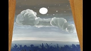 Урок, Рисуем ночное небо, часть 1, Растяжка цвета, irishkalia