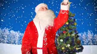 Футаж дед мороз ловит снежинки / Footage Santa Claus catches snowflakes
