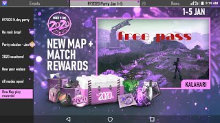 free fire party happy new year, free fire 2020 voucher, how to Claim 20 Diamond royale voucher, how