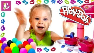 Большой набор пластилина. Готовим  печенье. Opening big plasticine set. Making pancakes and cookie