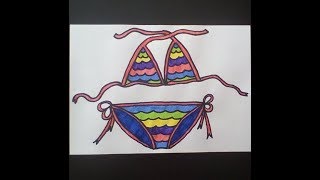 Как нарисовать купальник - How to draw a swimsuit Как нарисовать милые рисунки