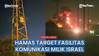 Detik-detik Roket Hamas Hantam Tiang Listrik di Tel Aviv Israel hingga Picu Kebakaran