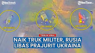 Artileri Rusia Libas Habis GAZ-66 Ukraina yang Tengah Berjalan
