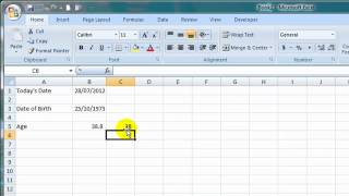 How to Calculate Age in Excel from a Date of Birth