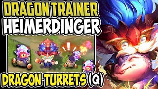NEW SKIN DRAGON TRAINER HEIMERDINGER | SUMMON DRAGONS WITH Q | Heimer S8 Gameplay League of Legends