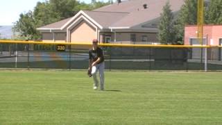 Cale Hathaway Baseball Skills - Outfield Front View / Jordan HS Class of 2014