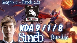 ROX Smeb RUMBLE vs RIVEN Top - Patch 6.21 KR Ranked