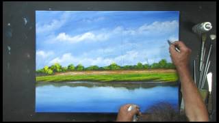 Acrylmalerei - Landschaft am Bachufer mit Dietmanns Maltechnik
