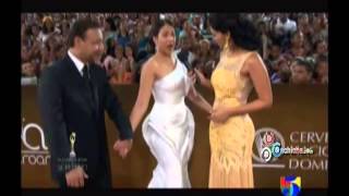 Nahiony Reyes y Abel Martínez En la Alfombra Roja de los Premios Soberano 2014