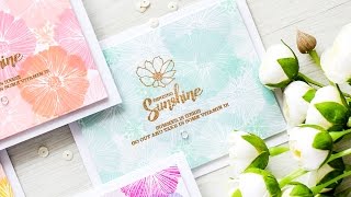 Monochromatic Stamped Floral Patterns for Cards