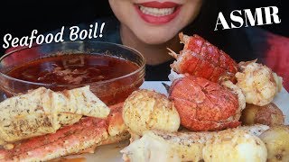 ASMR - Leg Day #16 Seafood Boil Dipped W/ Bloves Sauce (No Talking)