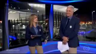 Cristiane Dias da patada em William Waack ao vivo  Olimpiadas Rio 2016