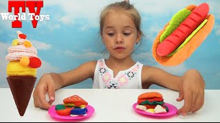 Лепим из пластилина хот дог и сэндвич. Dough Burger Deli Set Play Doh Hamburger Hot Dog