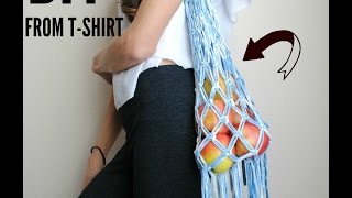 How to:  Turn a T-shirt into Macramé Market Bag