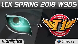 KDM vs SKT Highlights Game 1 LCK Spring 2018 W9D5 Kongdoo Monster vs SK Telecom T1 by Onivia