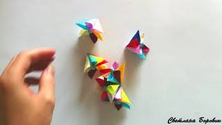 Новогодний шар кусудама елочная игрушка из атласных лент своими руками мастер класс