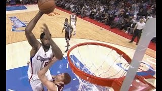 DeAndre Jordan crushes alley-oop dunk over Brook Lopez