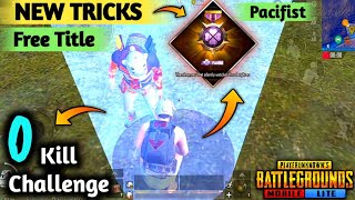 How to get Pacifist title Free Chicken dinner title | Zero Kill Chicken Dinner Challenge