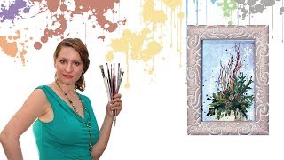 Как нарисовать Зимний букет акрилом или гуашью