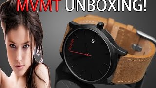 BEST! - MVMT watch unboxing - black with tan leather