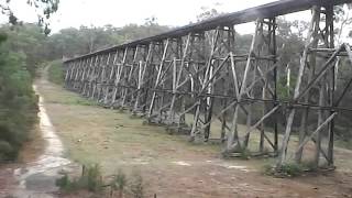Old wooden tressle bridge on return trip from sisters