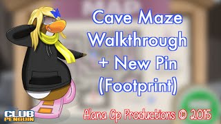 Club Penguin: Cave Maze 2015 Walkthrough + Footprint Pin
