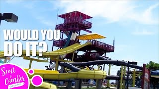 60 FOOT DROP SLIDE AWESOMENESS - ROARING SPRINGS WATER PARK | Scott and Camber